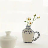 Popxstar  Art Vase Elegant Hand Painted Ceramic Vase Small Floral Design Dry Wet Flower Bottle Tabletop Ornament Home Office Decoration