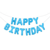 Popxstar  13pcs White Happy Birthday Balloon Foil Letter Ballons Baby Shower Kids Birthday Party Decoration Adult Balloon Banner Globos