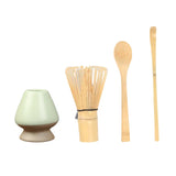Popxstar  4pcs/Set Traditional Matcha Starter Set, Bamboo Whisk (Chasen), Scoop (Chashaku), Chasen Stand, Basic Matcha Tea Making Kit