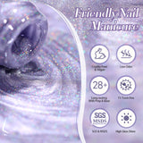 Popxstar 10ml Rainbow Purple Water Light Cat Magnetic Gel Nail Polish Shining Sliver-light Holographics Semi Permanent UV Gel