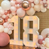 Popxstar 91.5cm LED Marquee Light Up Number Lights White Marquee Number Lights Sign for Wedding Decor Birthday Anniversary Party Supplies