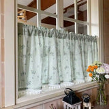 Popxstar Korean Daisy Curtains Blackout Curtains with Tassel, Cotton Floral Curtain for Kitchen, Bedroom, Living Room, Bay Window Cabinet