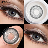 Popxstar  Contact Lenses Gray Cosmetic Eyes Colored Lens Natural Pupils Black Makeup Colored Pupils Beauty Black lenses Woman Makeup