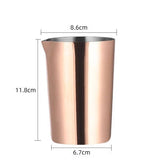 Popxstar  500ml Stainless Steel Stirring Cup Professional Bartender Kit Bar Accessories,Specialty Cocktail Shaker Tin Latta Art Coffee Cup