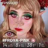 Popxstar  1Pair Candy Color Cosplay Contact Lenses for Eyes Pink Red Eye Makeup Contacts Yearly Pupils Green Halloween Softlens