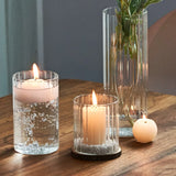 Popxstar Ribbed Glass Hurricane Candle Holders Home Decor Pillar Candles Glass Vase Floating Candle Wedding Ornaments