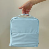 PU Vertical Makeup Bag Multi-layer Solid Color Stationery Storage Bag Square Large Capacity Cosmetics Storage Bag Travel