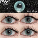 Popxstar  1 Pair Green Contact Lenses with Diopter Myopia Eyes Natural High Quality Blue Contacts Lens Korean Lenses Yearly Green