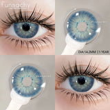 Popxstar  1 pair Colorcon Contact Lenses for Eyes Black Lenses Beautiful Cosmetic Pupil Blue Lenses Big Eyes Contacts Lens Yearly