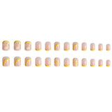 Popxstar 24pcs Lemon Short Wear Tips Nail False Patch Press on Nails Supplies for Professionals Artifical Fake Nails Faux Ongles Uñas