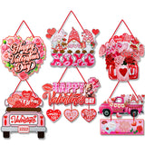 Popxstar Valentine's Day Theme Door Hanger Ornaments Love Heart Door Signs Pendants DIY Valentines Day Wall Door Home Decoration