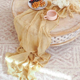 Popxstar 10PCS Set Semi-Sheer Gauze Wedding Table Runner Sage Green Cheesecloth Table Dining Party Christmas Banquets Arches Cake Decor