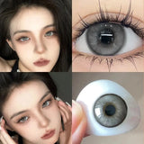 Popxstar 1Pair Green Colour Contacts Lenses Natural Blue Gray Eye Myopia Lenses Beauty Pupil Brown Lenses Makeup