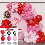 Popxstar 1set Valentines Day Red Love Bear Balloon Rose Red Pink Balloons Garland Valentines Day Home Decor Wedding Bbirthday Party Decor