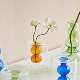 Popxstar Nordic Modern Double Wall Vase Creative Hydroponic Transparent Glass Vase Living Room Desktop Decor Art Ornament Home Decor