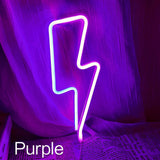 Creative LED Lightning-shaped Festival Home Atmosphere Lamp, Stylish Neon-style Design, Multicolor Light Decor