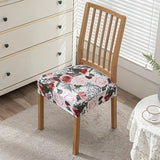 Flowers Print Chair Seat Covers Removable Washable Anti-Dust Stretch Spandex Dining Room Upholstered Chair Cushion Slipcover