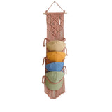 Handwoven Macrame Hat Rack Wall-Mounted with Tassel Baseball Cap Organizer Bohemian Style Handmade Cap Hanger Collection Display