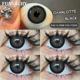 1 Pair Black Colored Contact Lenses for Eyes Natural Pupils for Makeup Gray Color Lenses Blue Green Eye Contacts Yearly