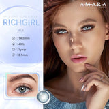 Popxstar  1Pair Contact Lenses For Eyes Color Natural Blue Brown  Beauty Yearly Cosmetic Contacts Eyes Makeup Eye Contacts Lens