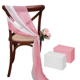 Popxstar 12 Pcs 17x275cm Green  Chiffon Chair Sashes  Wedding Chair Covers Ribbon Wedding Party Aisle Chair Decor