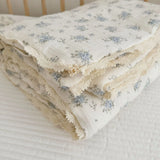 Popxstar Baby Camellia Rose Print Muslin Blanket Quilt for Summer Infant Floral Muslin Comforter Napping Cover for Baby Bedding Quilts