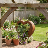 Decorative Retro Metal Plant Hangers Heart Shape Romantic Plant Hanging Basket Iron Plant Container Window Decor