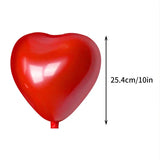 Popxstar 50/10pcs Red Heart Balloons Inflatable Latex Balloon for Valentine Day Wedding Party Anniversary Decoration Supplies Wholesale