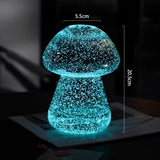 Romantic Luminous glass vase transparent mushroom calabash wave hydroponics dried flowers living room home decoration ornament