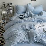 Popxstar Thick Pure Brushed Bed Sheets, Duvet Cover Set, Four Piece Bedding Set Bed Sheet, Fully Enclosed for Home Gift