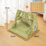Popxstar  Cute Cat Tent House Removable Clean Dog Tent Bed Breathable Cool Cats Summer Cave Large Space Puppy Kitten House Pet Accessories