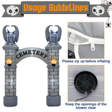 Popxstar 10FT Haunted Cemetery Halloween Inflatable Archway,Inflatable Halloween Arch, Blow Up Yard Decorations