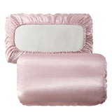 Popxstar Luxury Imitation Silk Elastic Band Pillow Cover Solid Comfortable Smooth Satin Pillowcase Queen High End King Size Pillow Cases
