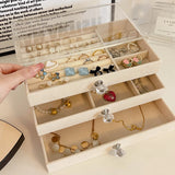 Popxstar Acrylic Transparent Jewelry Storage Box Organizer Anti-oxidation Drawer Type Multi-layer Large Capacity Exquisite Display Box