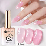 popxstar UR SUGAR 15ml Jelly Milky White Translucent Color Gel Polish Semi Permanent UV Gel Nail Art Soak Off Gel Varnish Latest Fashion