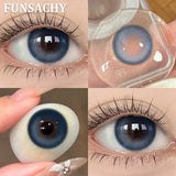 1 Pair Blue Color Contact Lenses Natural Brown Lenses Gray Beautiful Pupils for Eyes Women Cosmetics Eye Contacts Lens