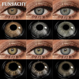 Popxstar   2pcs Hot Selling Colored Contact Lenses for Eyes Beauty Pupils Natural Brown Gray Lens Women Men Cosmetics  Yearly Use