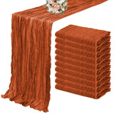 Popxstar 10PCS Set Semi-Sheer Gauze Wedding Table Runner Sage Green Cheesecloth Table Dining Party Christmas Banquets Arches Cake Decor