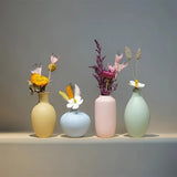Popxstar  Modern Ceramic Vases Home Decor Dry Wet Flower Bottle Macaron Vases Desktop Ornament No Flower Livingroom Decor Accessories