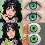 Popxstar  2 Pcs Cosplay Gold Colored Contacts Lenses with Degree Halloween Lenses Anime Purple Lenses Big Eyes Soft Makeup Pupils