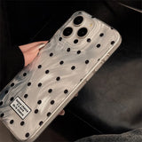 Popxstar Polka Dot Phone Case for iPhone 15 14 11 12 13 Pro Max Plus, Bling Glitter Sparkly Shiny Design Phone Case Cover