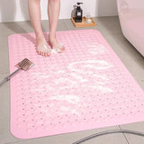 Popxstar Healthy Non-toxic Large Bath Mat Safety Non-slip Suction Cup Bathroom Shower Mat Foot Massage Bath Rug Eco-Friendly Bath Mats