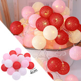 Popxstar Battery Colorfull Cotton Garland 4cm LED Balls Christmas String Holiday Lights for Home Decoration Wedding Fairy Bedroom Decor