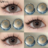 Popxstar  1 Pair Colored Contact Lenses for Eyes Natural Fashion Lenses Gray Beauty Pupils Blue Eye Lenses Cosmetics Soft Lenses
