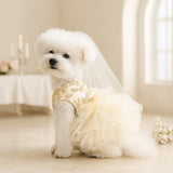 Cute High-end Formal Dress Pet Clothes Puff Chiffon Skirt Wedding Dress for Dogs Skirt Princess Dog  York Clothes Pet Cat Dress