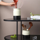Chopstick Barrel, Ceramic Household Water Drainage Tableware Barrel Kitchen Knife and Fork Storage Rack