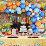 Popxstar 93pcs Blue Orange Balloon Garland Arch Kit for Baby Baptism Shower Birthday Wedding Bachelor Party Decoration