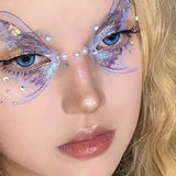 Popxstar Flash Butterfly Temporary Tattoo Sticker Eye Face Makeup Decoration Flash Fairy Body Art Flash Butterfly Waterproof False Tattoo