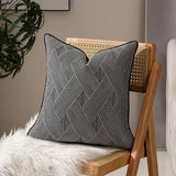 Luxury Geometric Pillow Covers High Precision Piping Edge Decorative Cushion Case Jacquard 45x45cm Square Throw Pillow Cover