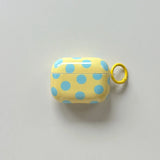 Popxstar Fashion Simple Big Pink Blue Dots Polka Point Pattern Glossy Earphone Case with Ring Cover for AirPods 1 2 3 4 Pro Pro2